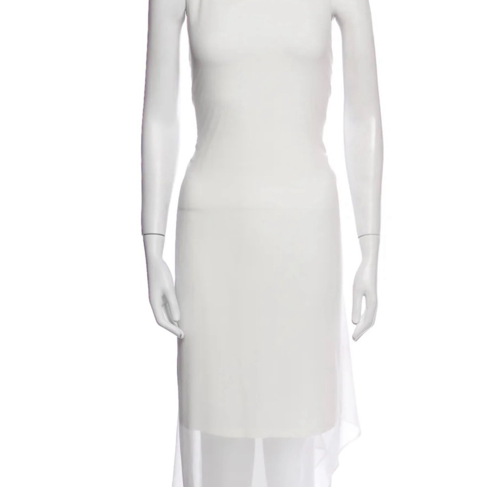 Kobi Halperin White Asymmetrical Long-Sleeve Dress